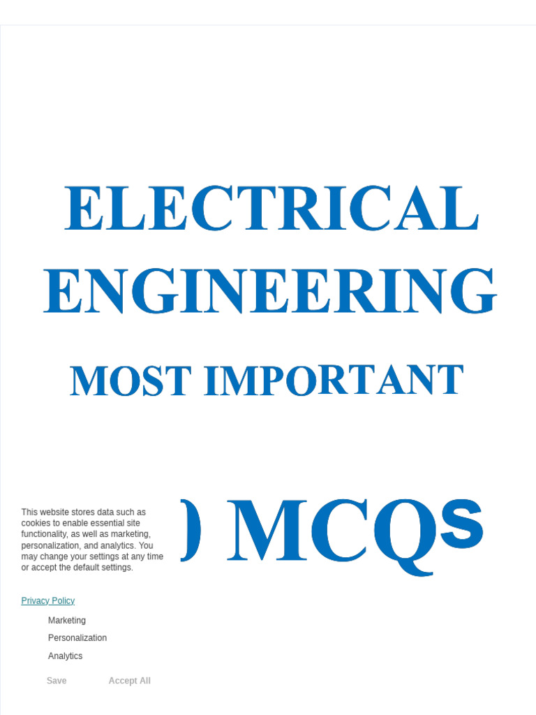 Electrical Engineering Test MCQs | PDF | Electrical Resistance And ...