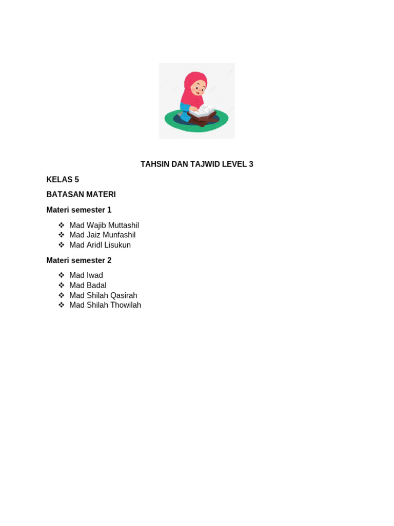 Modul Tahsin Dan Tajwid Level 3 (Kls 5) | PDF