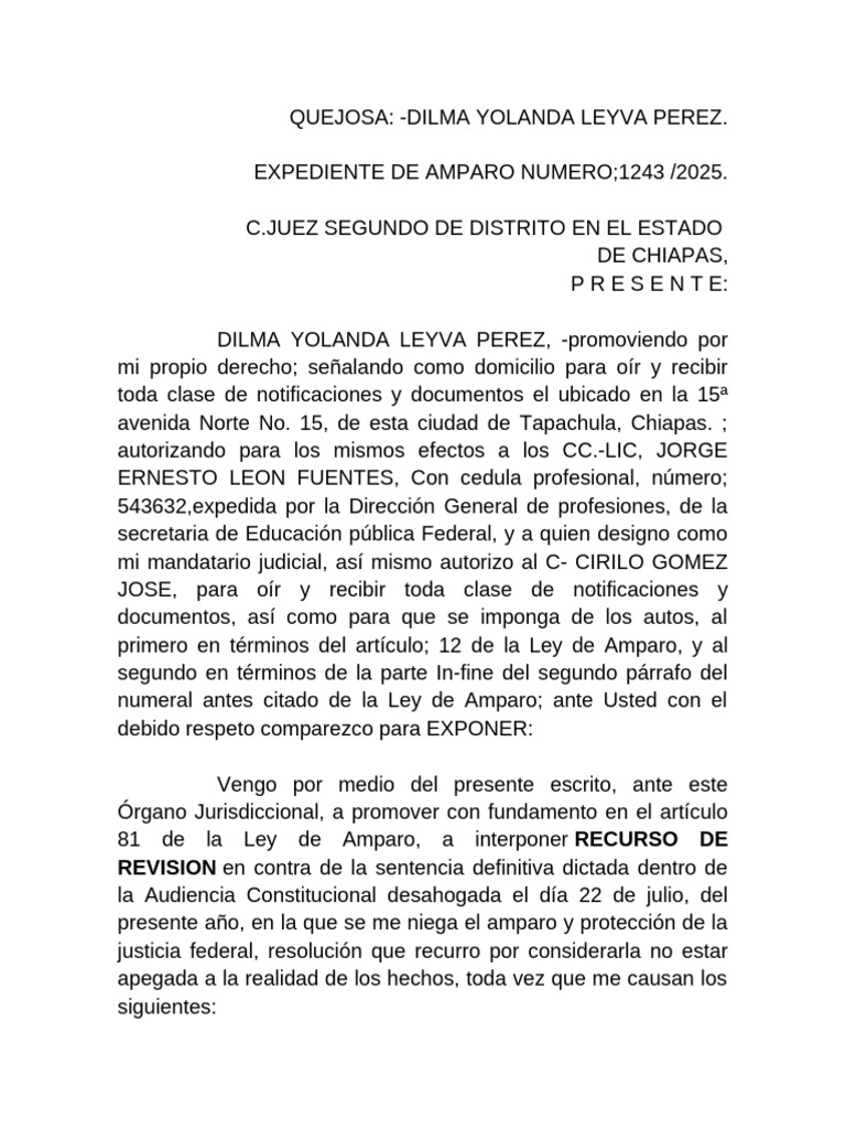 Recurso de Revision Dilma | PDF | Caso de ley | Sentencia (ley)