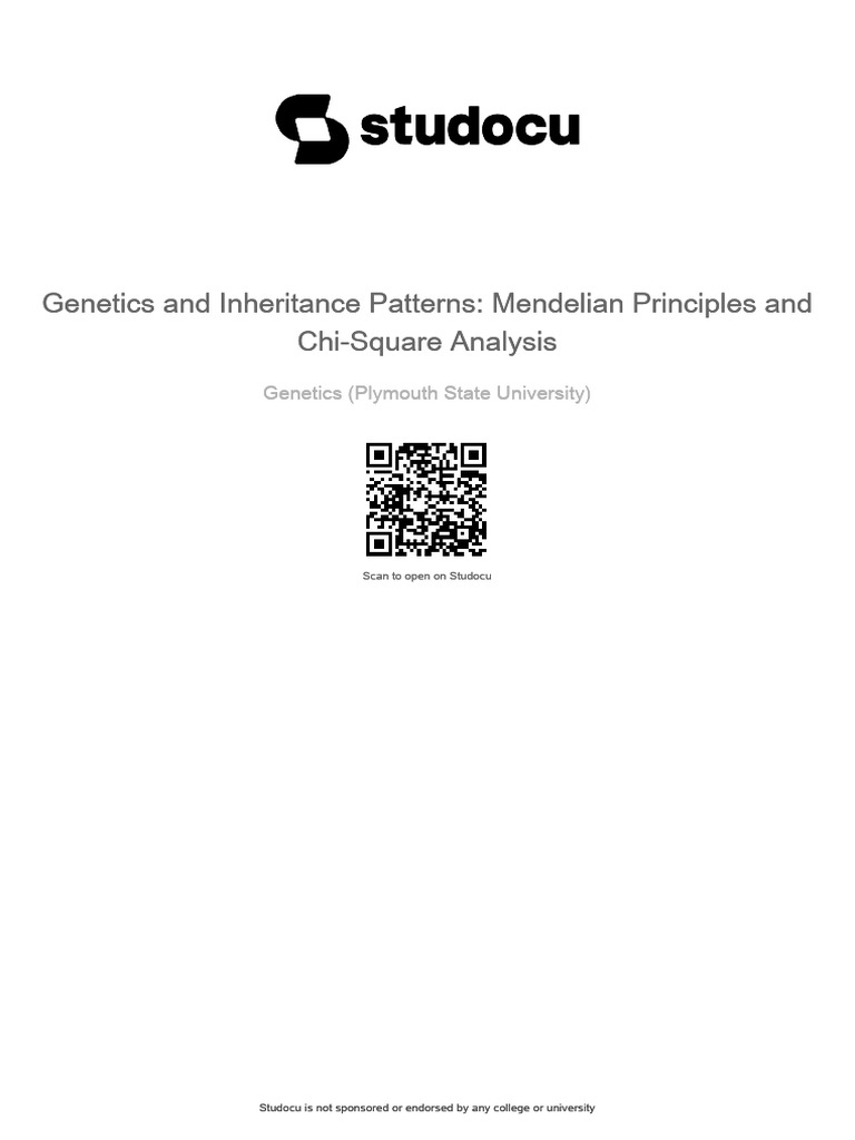 Genetics and Inheritance Patterns Mendelian Principles Chi Square ...
