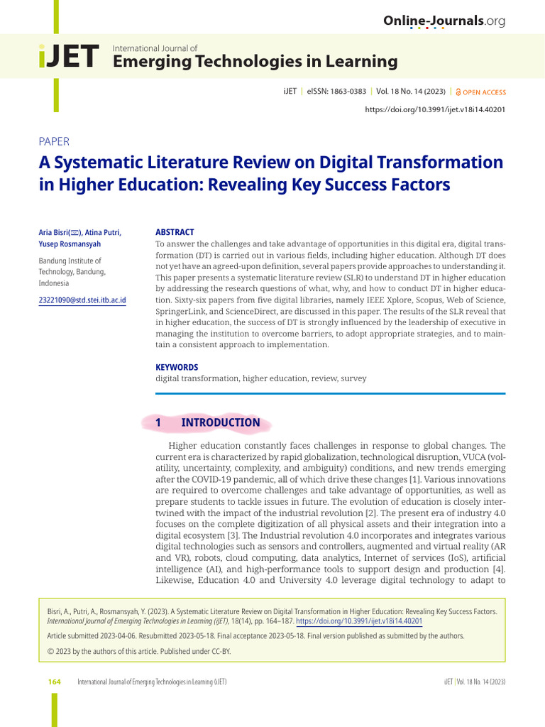 Emerging Technologies in Learning | PDF | Systematic Review | Innovation