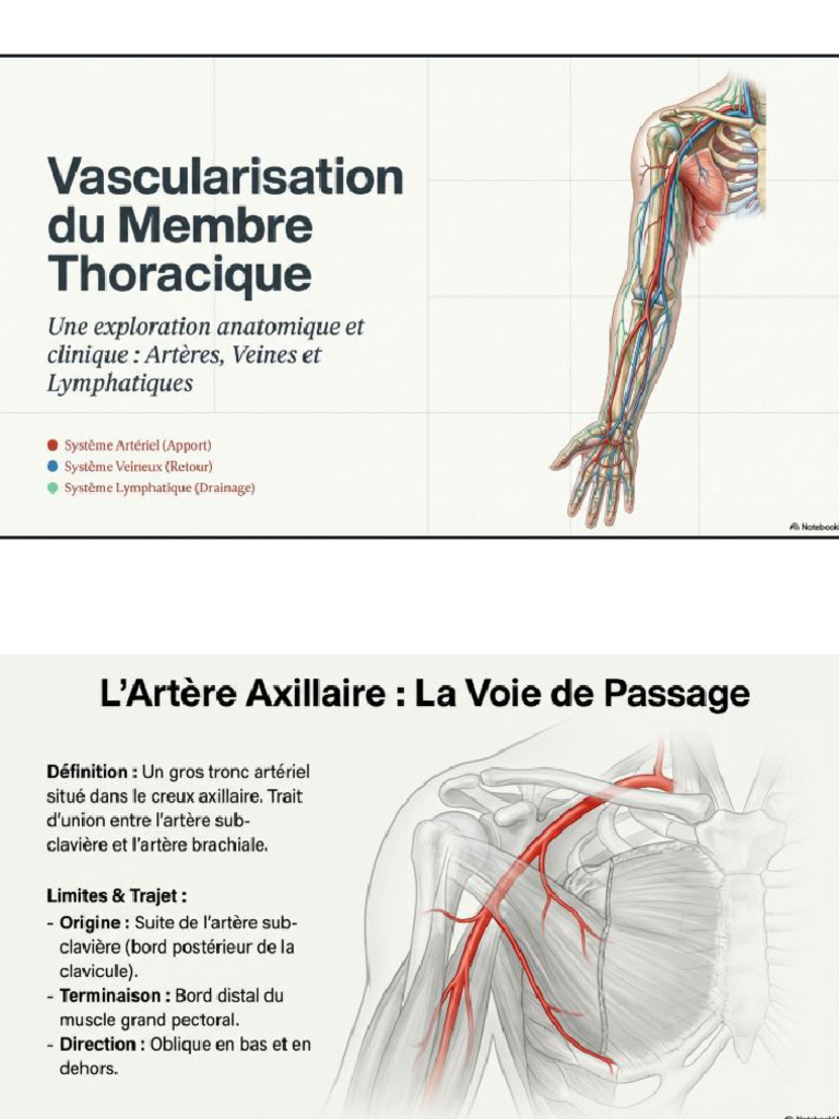 Résumé Du Vascularisation Du Membre Thoracique | PDF