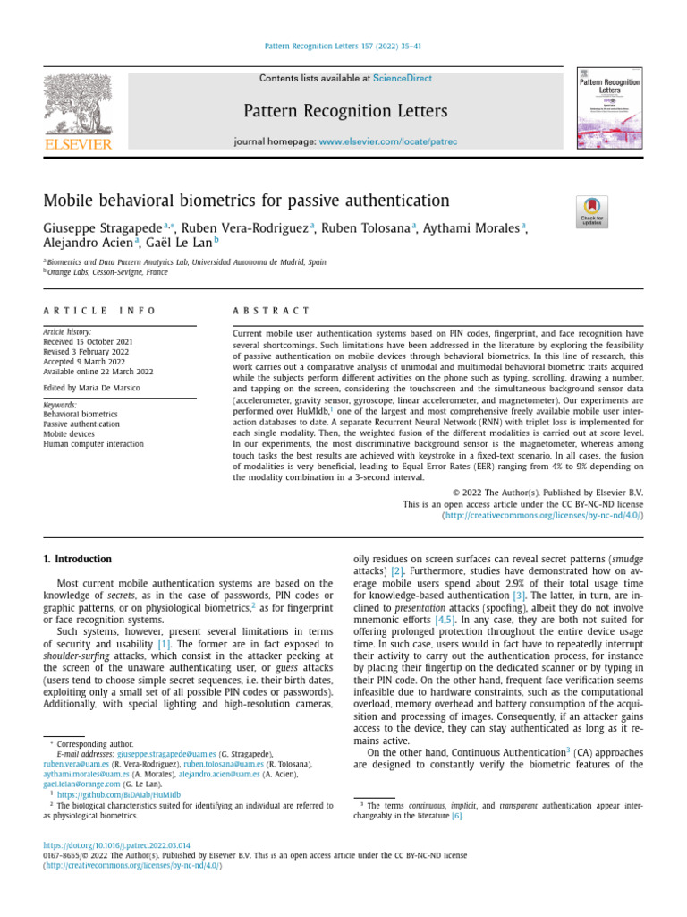 6-s2.0-S016786552200071X-main | PDF | Biometrics | Authentication