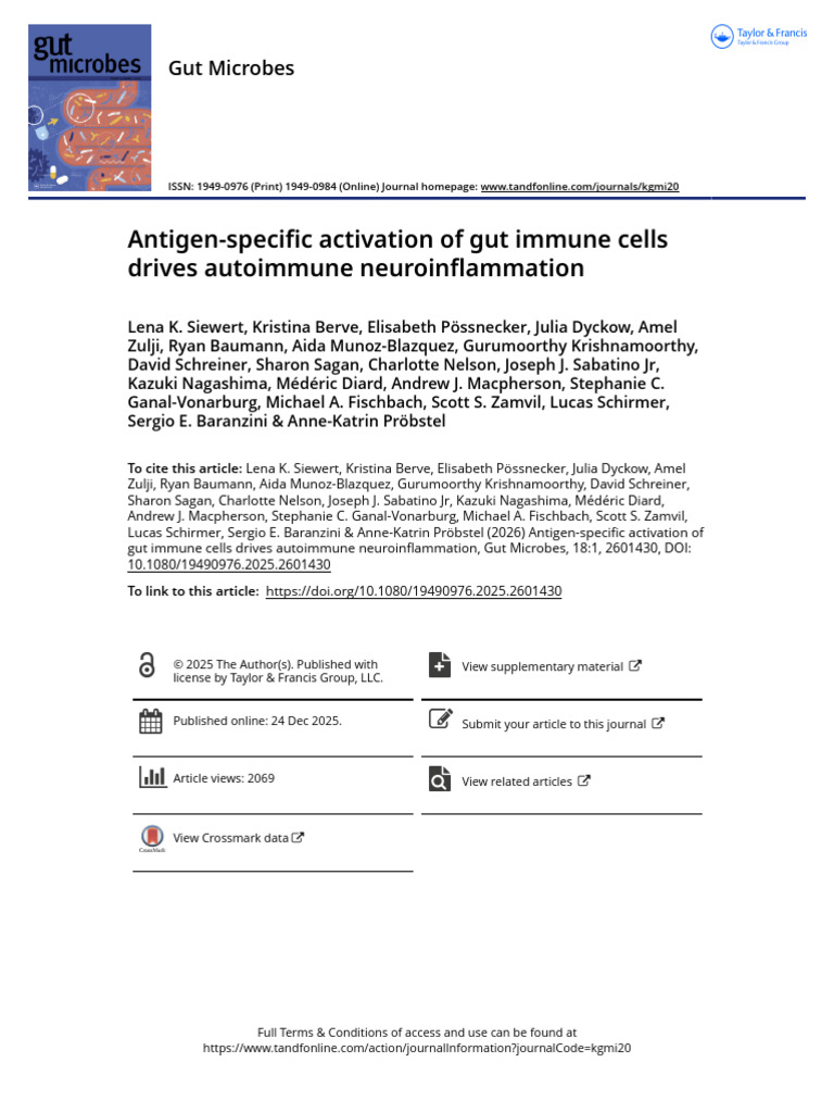 Antigen-Specific Activation of Gut Immune Cells Drives Autoimmune ...
