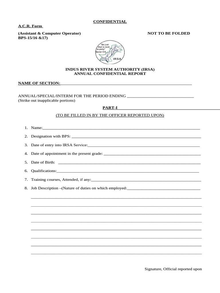 ACR Form Assistant Computer Operator | PDF