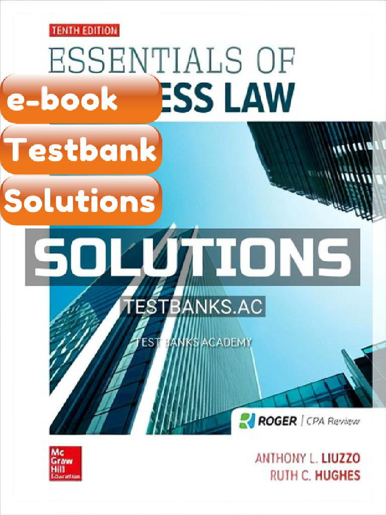 Essentials of Business Law 10th Edition by Liuzzo eBook & Testbank ...