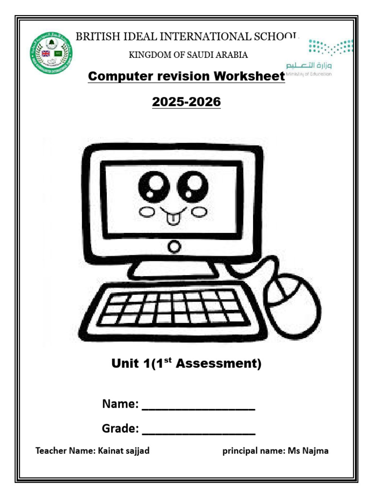 Revision Worksheet Computer g2 | PDF