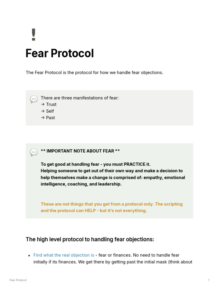 Fear Protocol | PDF | Psychology