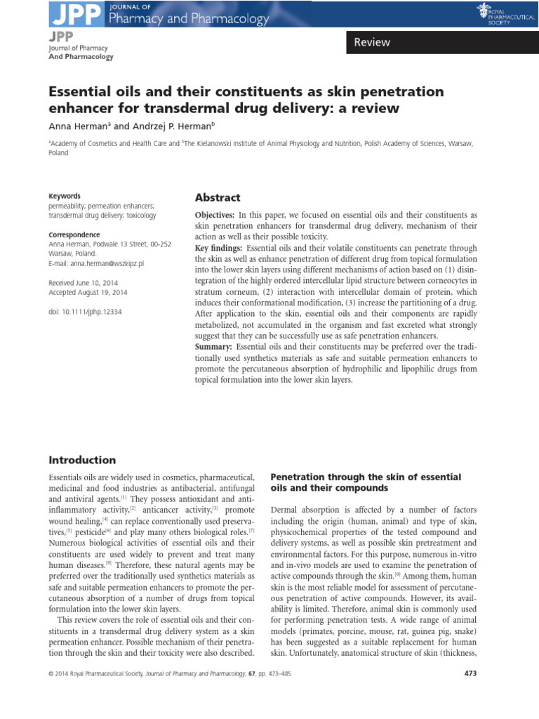 Journal of Pharmacy and Pharmacology - 2015 - Herman - Essential Oils ...