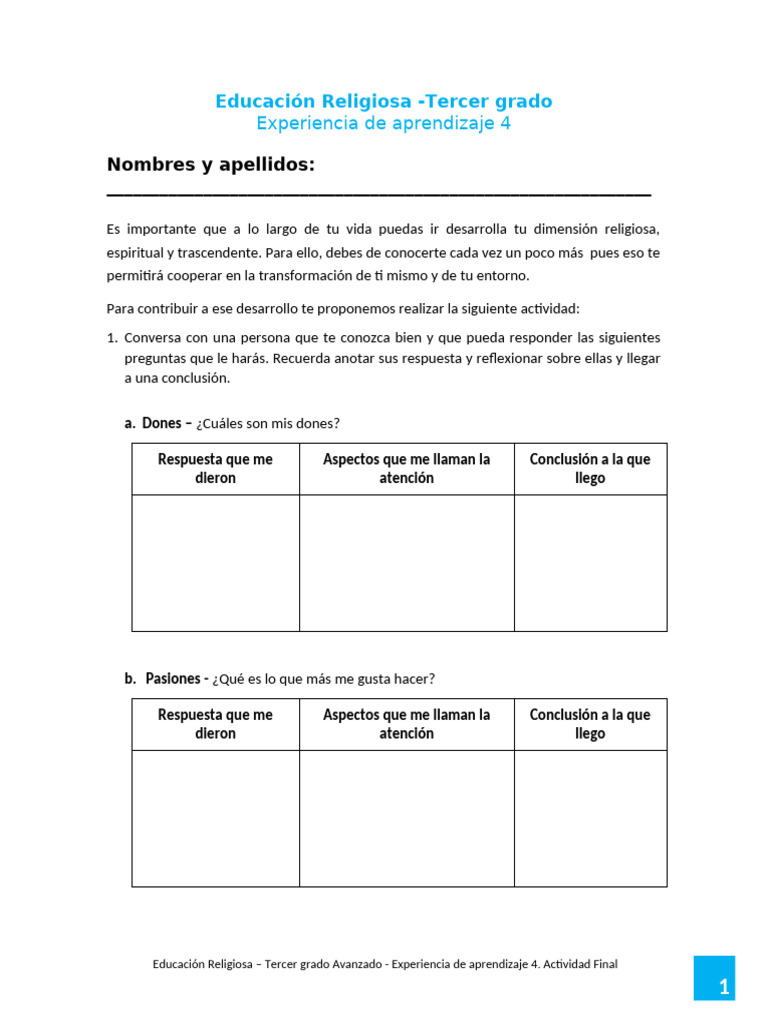 ER3_EXP4_TAREA | PDF | Aprendizaje