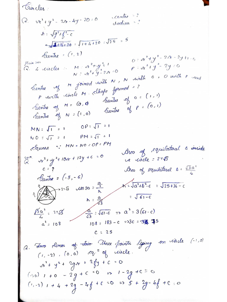 CIRCLES N PARABOLA | PDF