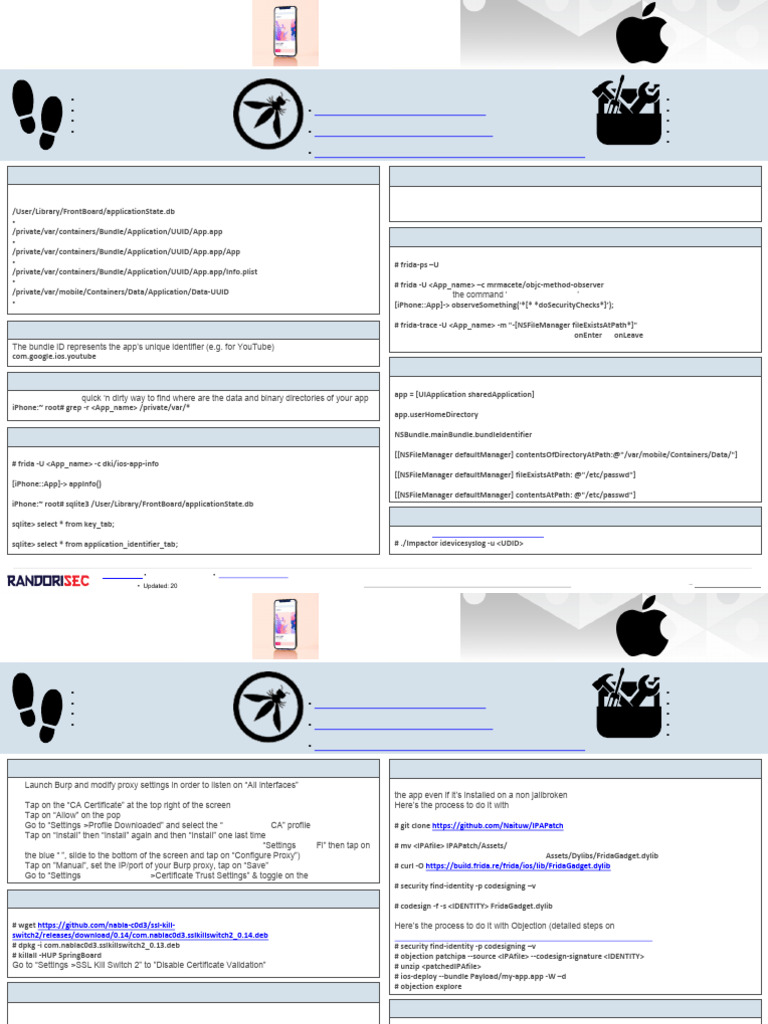 Mobile Hacking IOS Cheatsheet v0.1 | PDF | Mobile App | Ios