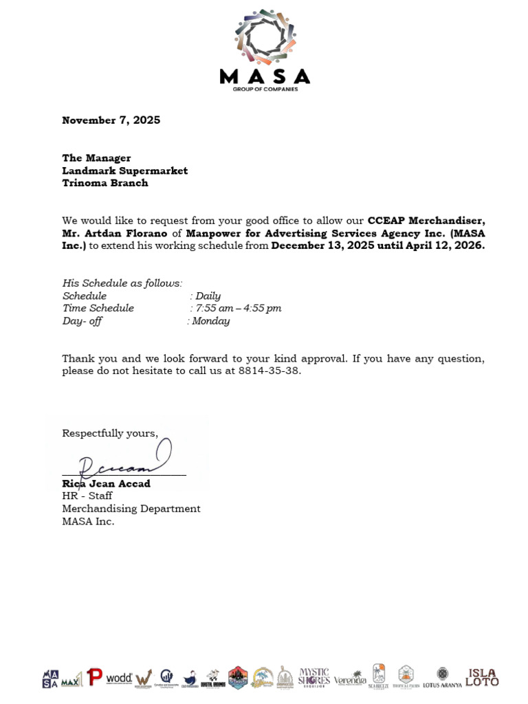 LM Extension-Letter - Florano | PDF