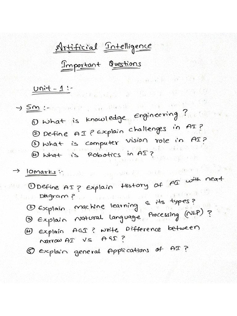 AI Important Questions New | PDF