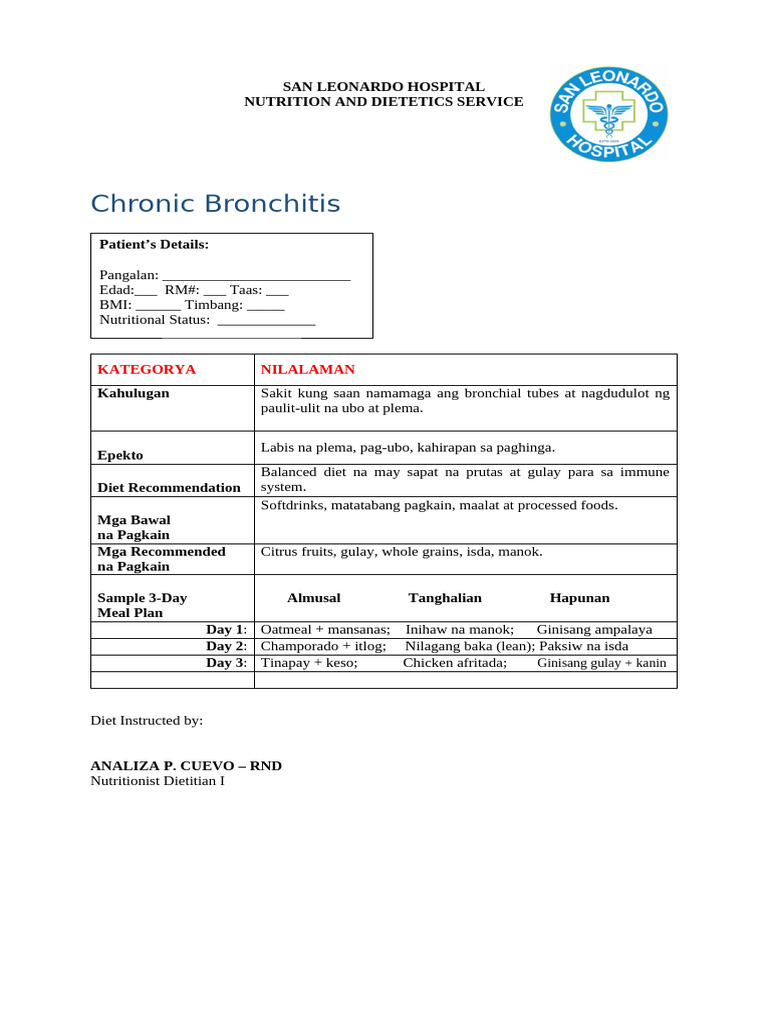 Chronic Bronchitis | PDF