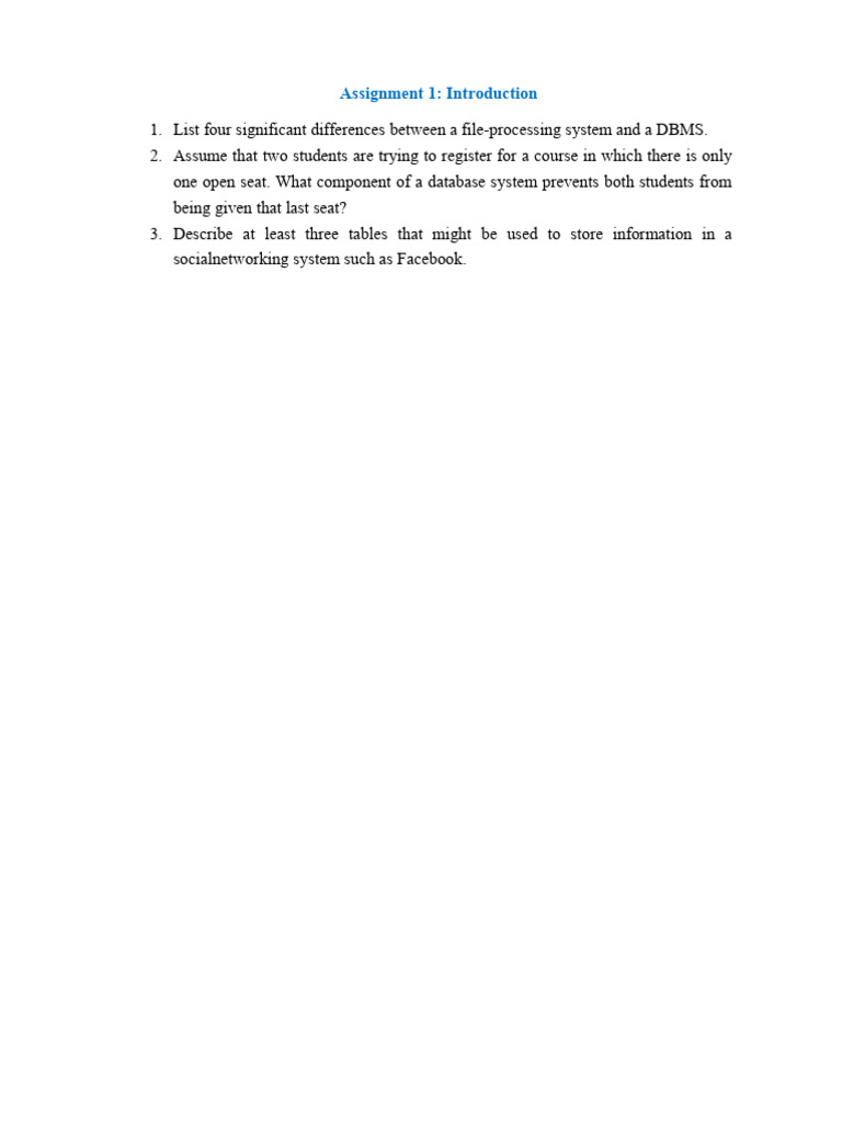 Assignment DB 1 | PDF