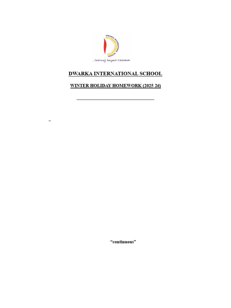 Winter Holiday Homework 2025-26 | PDF | Renewable Energy | Percentage