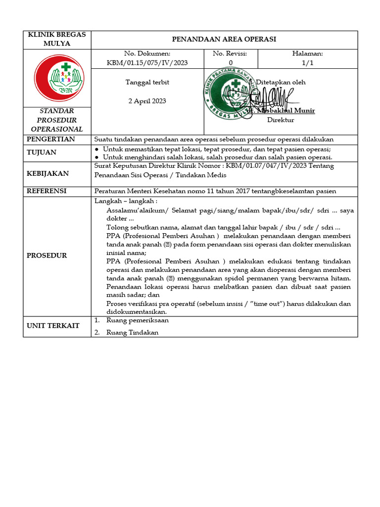 Sop Dan Form | PDF
