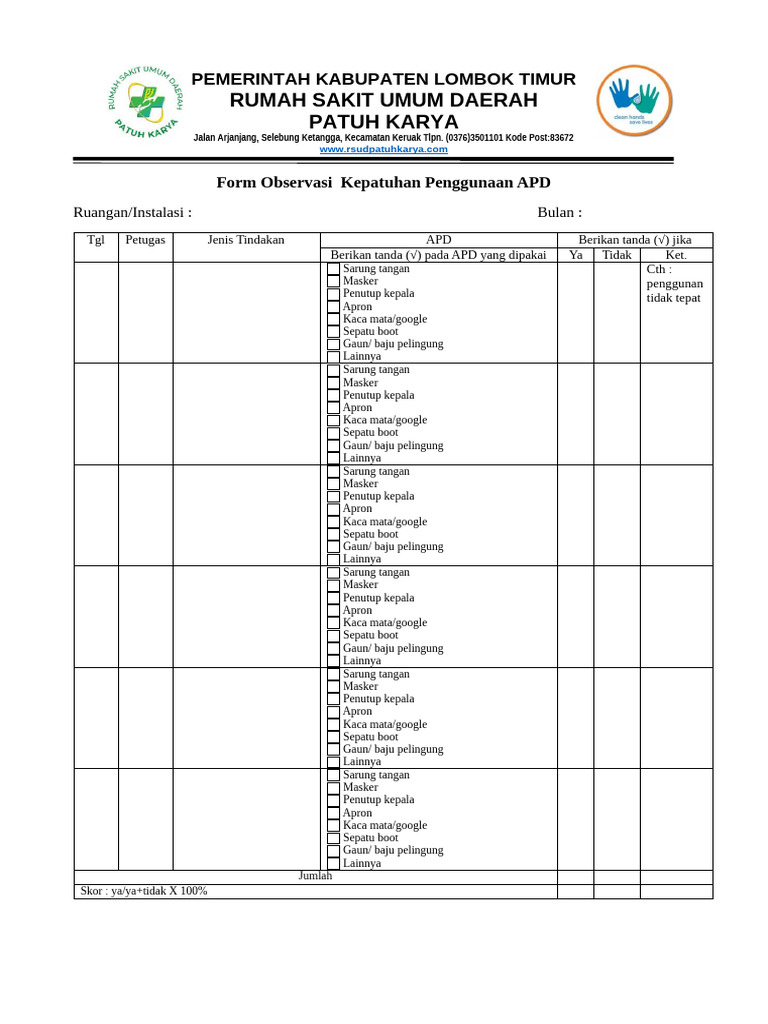 Form Kepatuhan APD 2026 | PDF