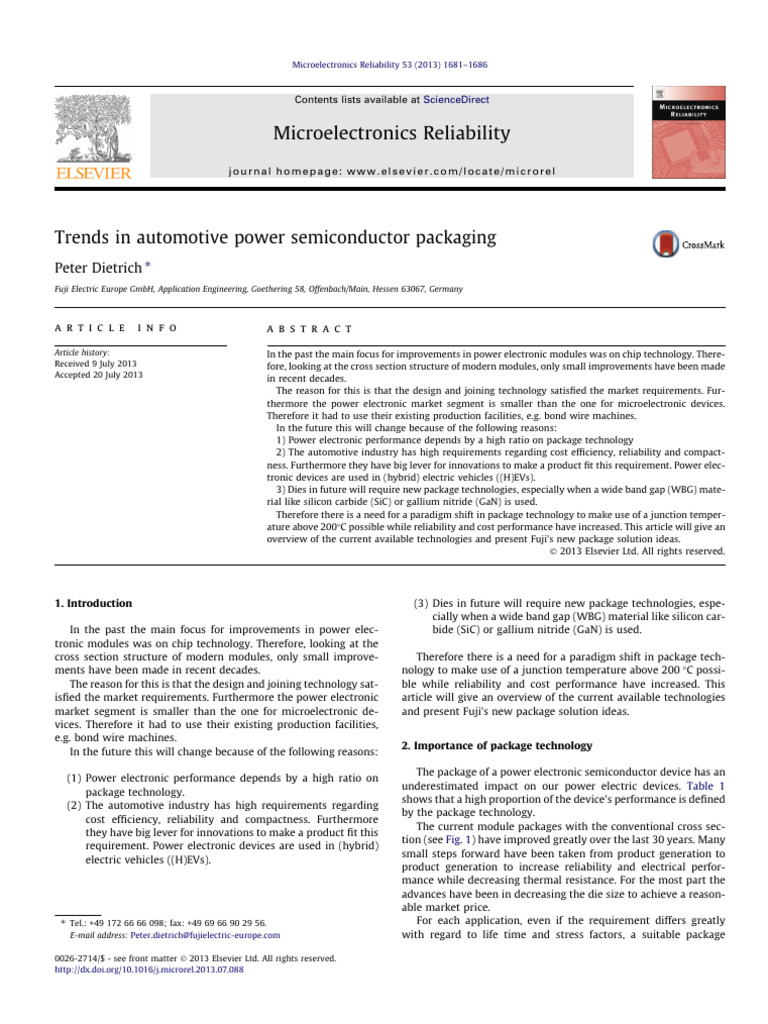 Trends in Automotive Power Semiconductor Packaging | PDF | Printed ...