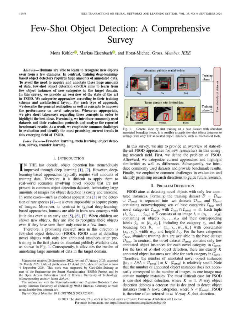Few-Shot Object Detection A Comprehensive Survey | PDF | Applied ...