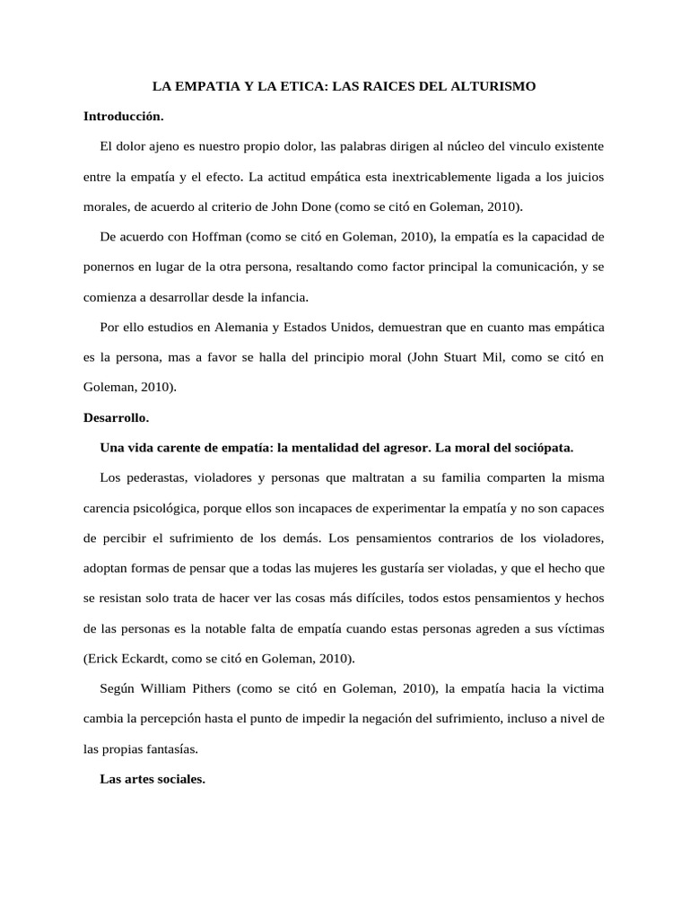 La Empatia y La Etica | PDF | Las emociones | Empatía