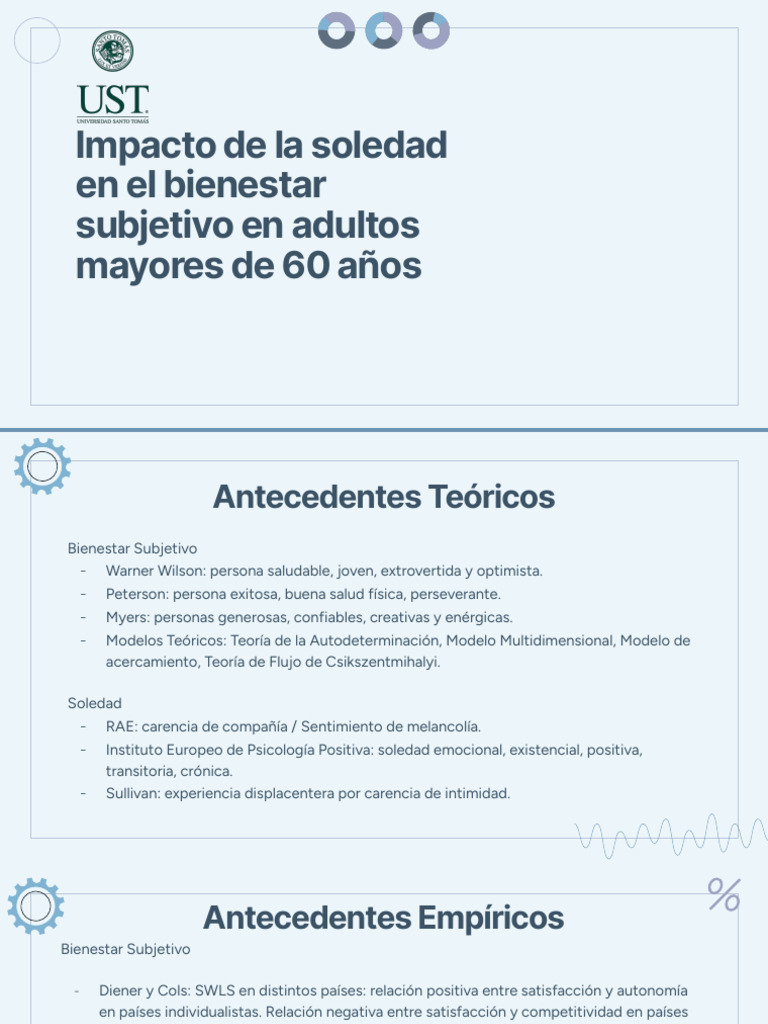 Impacto de La Soledad en El Bienestar Subjetivo en Adultos Mayores de ...