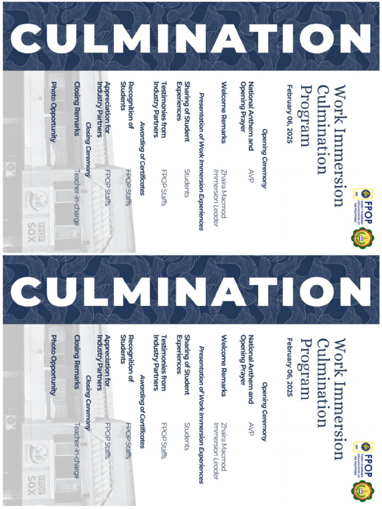 Fpop Culmination | PDF