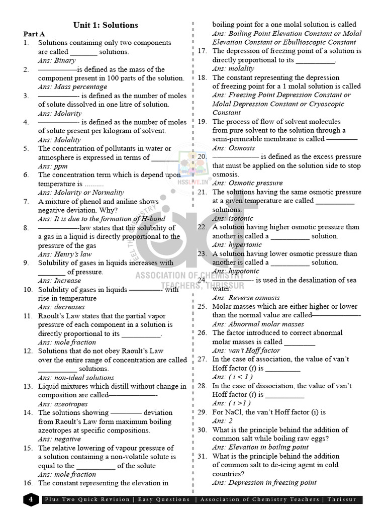 Quick Revision of All Chapters | PDF | Reaction Rate | Anode