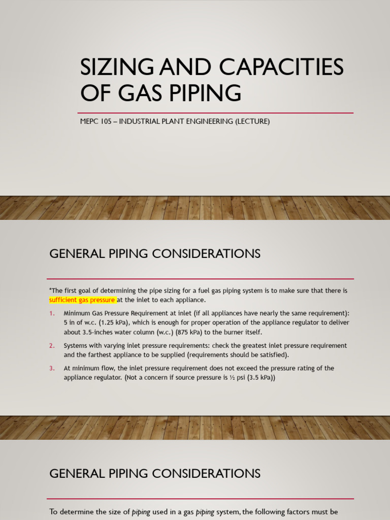 Gas Piping System Design and Sizing Methods | PDF | Pressure | Pipe ...