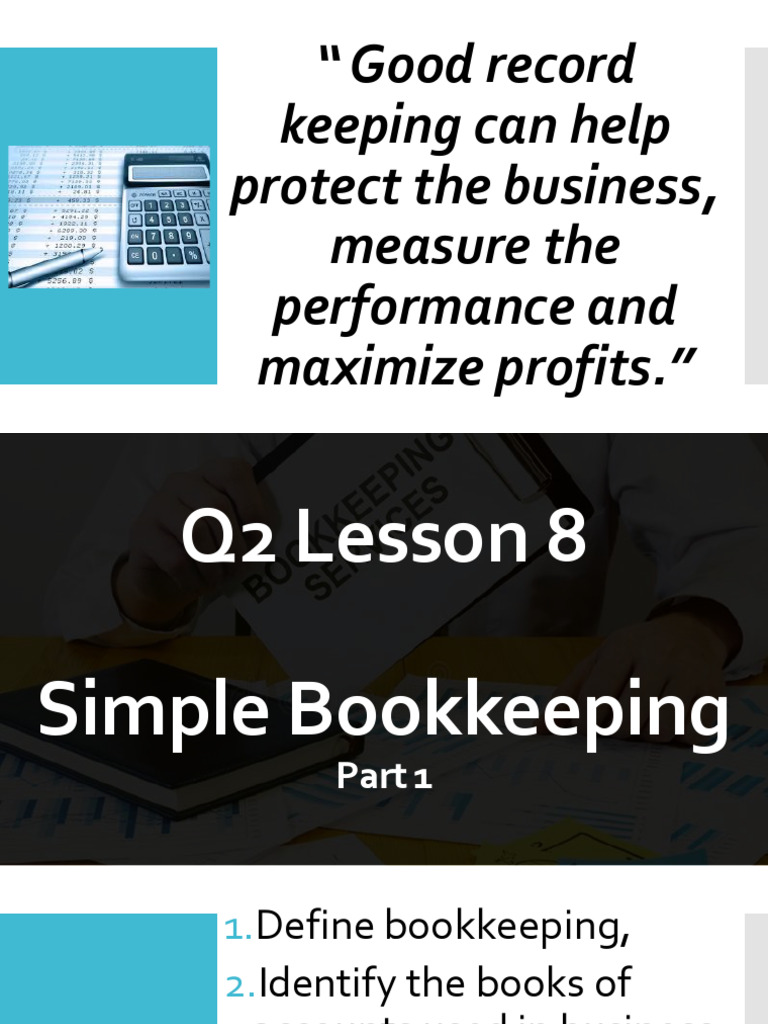 Q2 Lesson 8 Simple Bookkeeping | PDF | Bookkeeping | Expense