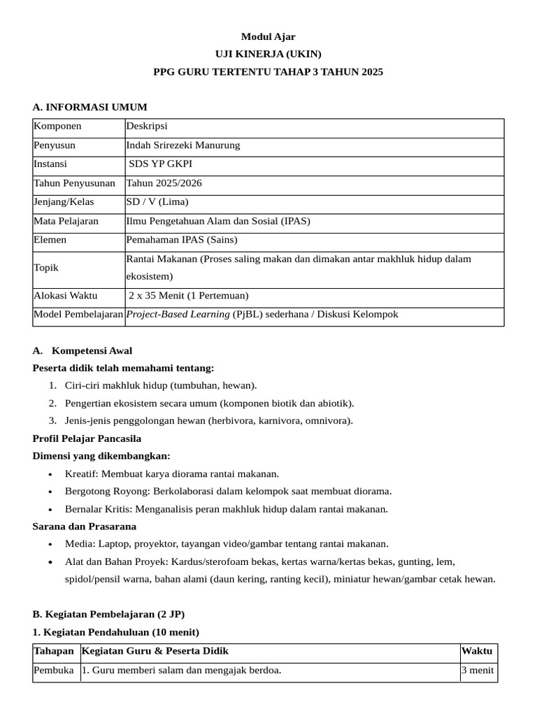 Indah Modul Ajar Ipas Kelas 5 | PDF