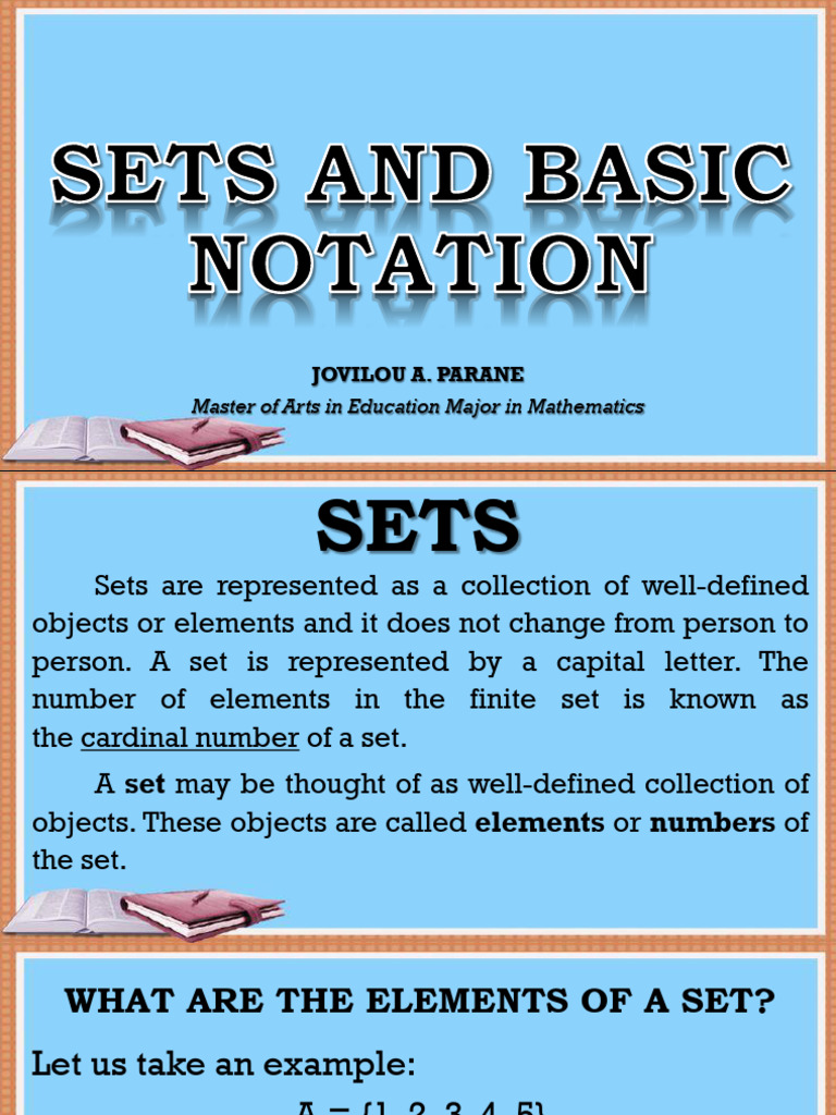 Sets and Basic Notation | PDF | Set (Mathematics) | Numbers