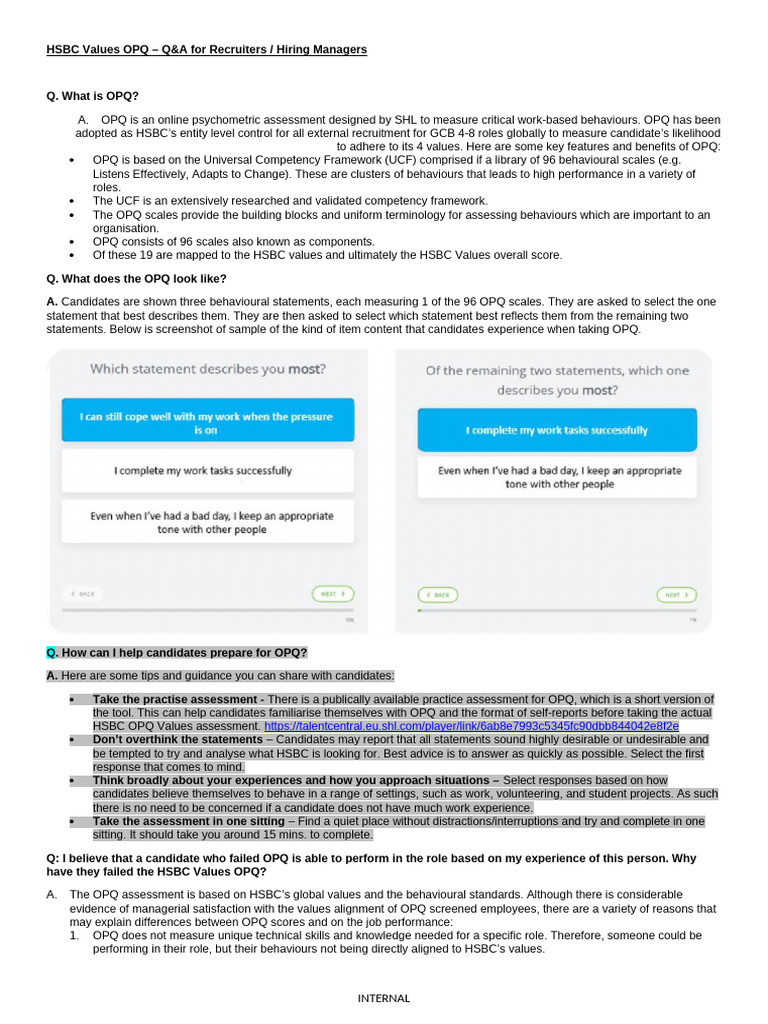 OPQ Values Apta | PDF | Experience | Behavioural Sciences