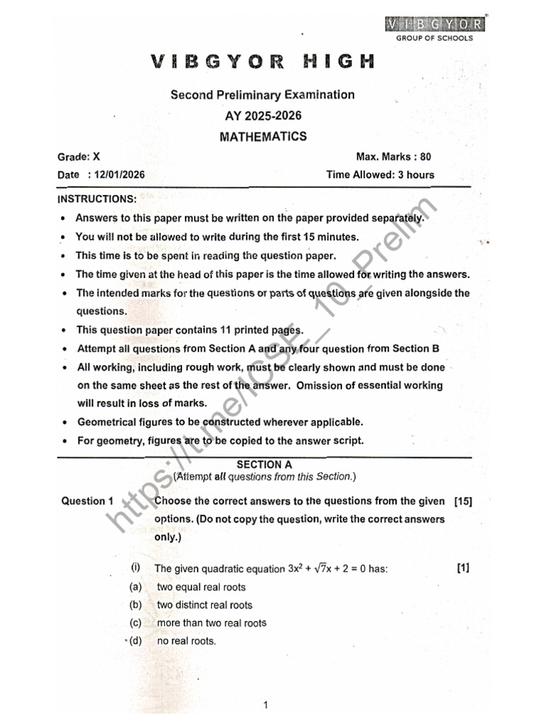 Vibgyor High Mathematics Icse | PDF