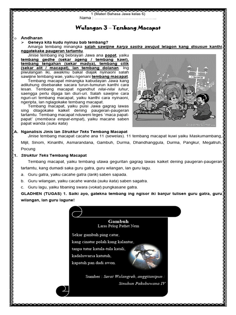 Wulangan 3 - Tembang Macapat | PDF