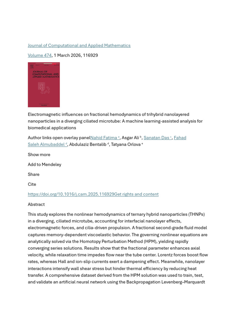 Journal of Computational and Applied Mathematics | PDF | Nanoparticle ...