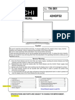 HITACHI PLASMA TV CAUTION AND SERVICE MANUAL