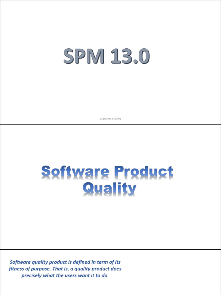 SPM - Software Product Quality | PDF | Reliability Engineering ...