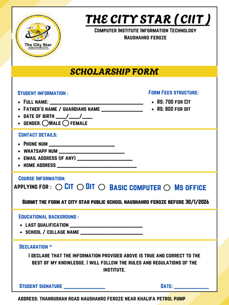 City Star Form - 20260120 - 114855 - 0000 | PDF