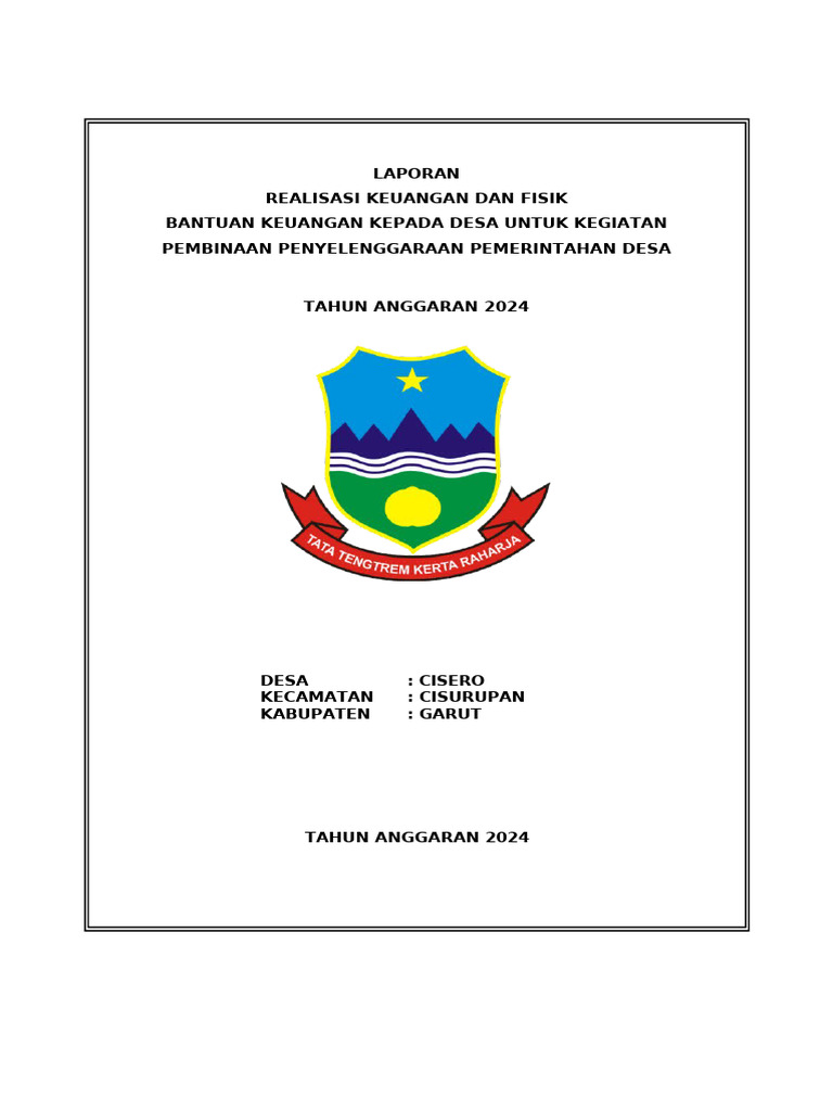 Cover Laporan Desa - CISERO | PDF