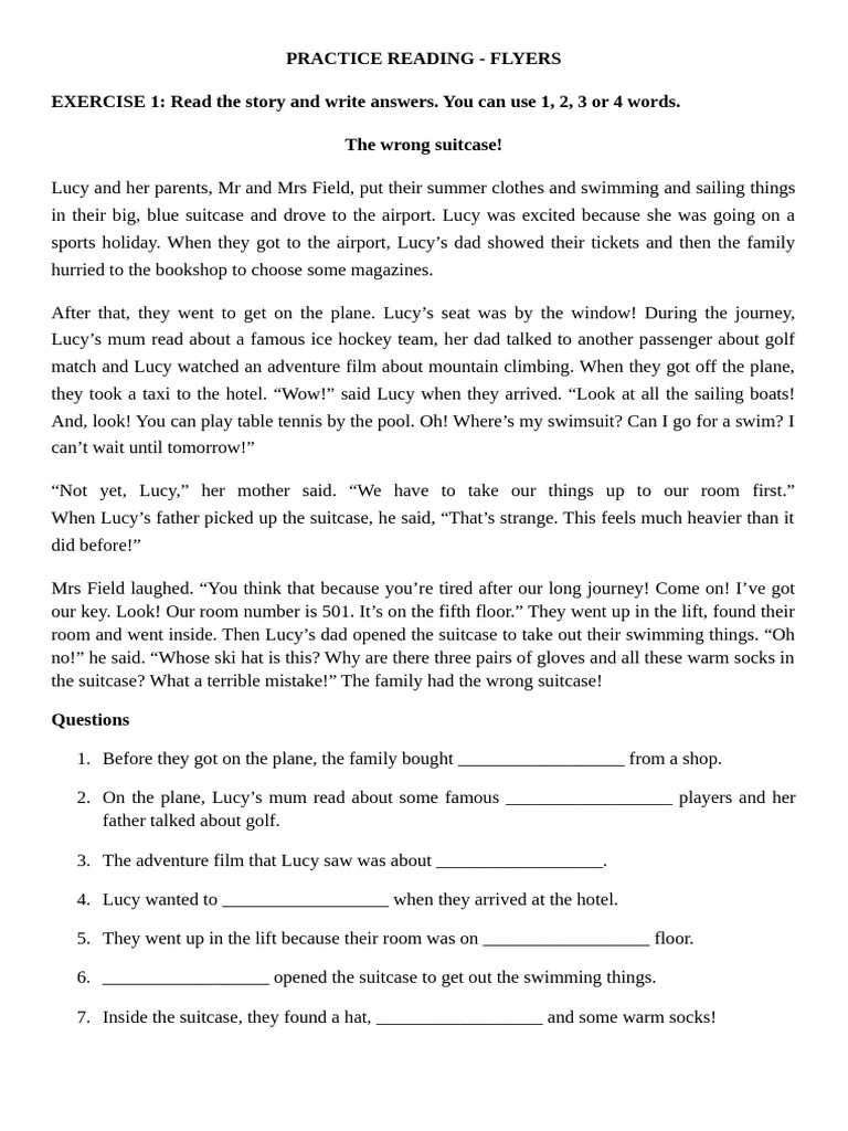 Practice Reading Flyers 1 | PDF