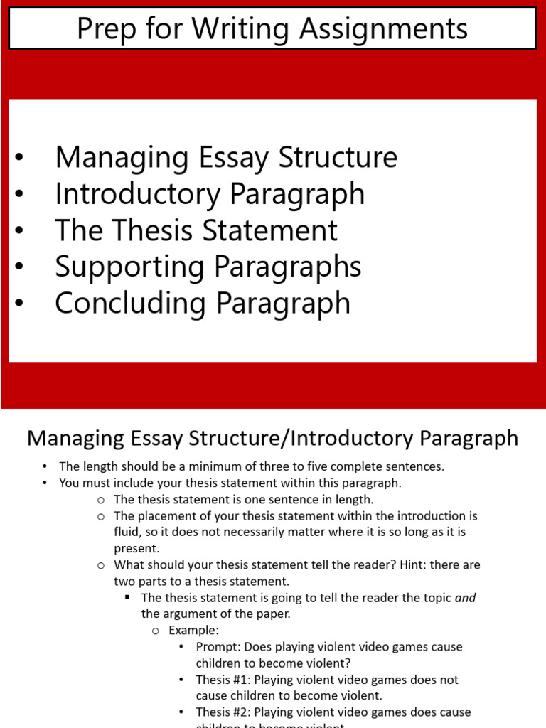 Managing Essay Structure Prep For Writing Assignments 1770431915509 ...