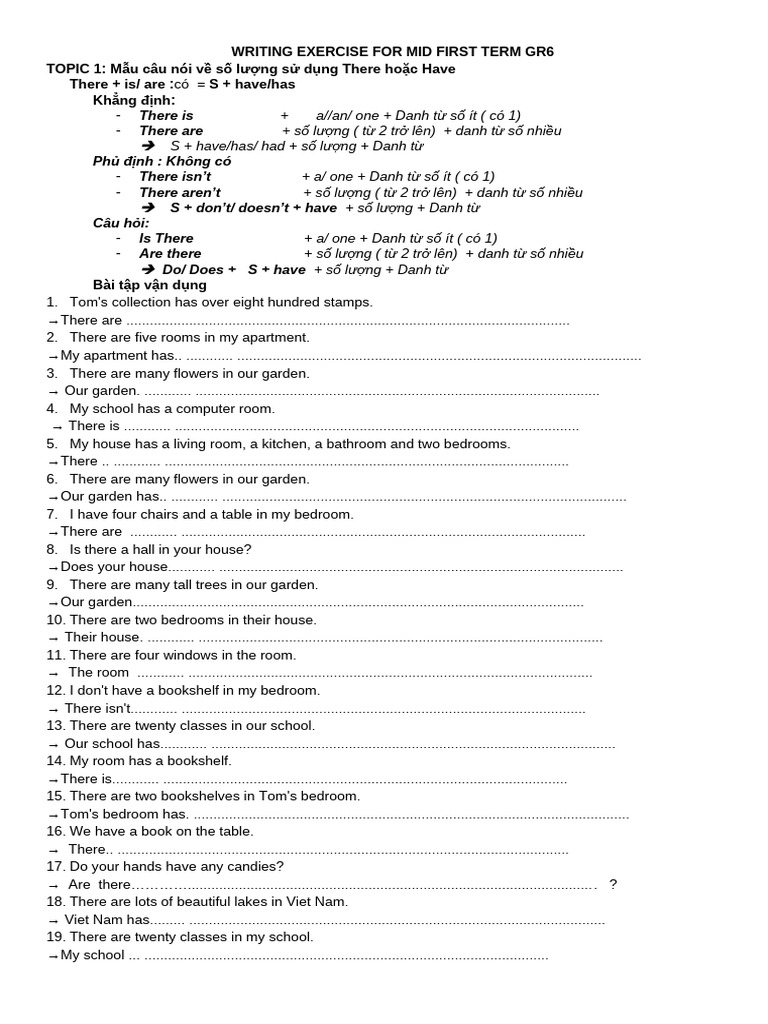 Writing Grade 6 For The Mid First Term | PDF