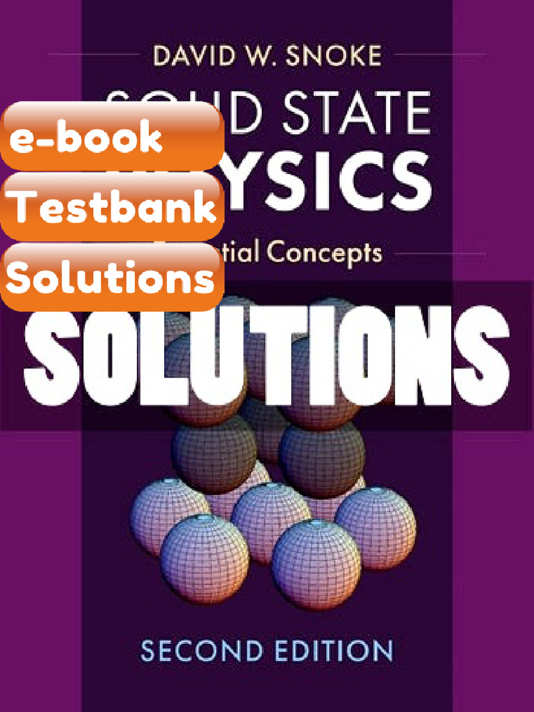 Solid State Physics Essential Concepts 2 Ed Snoke Ebook & Testbank ...