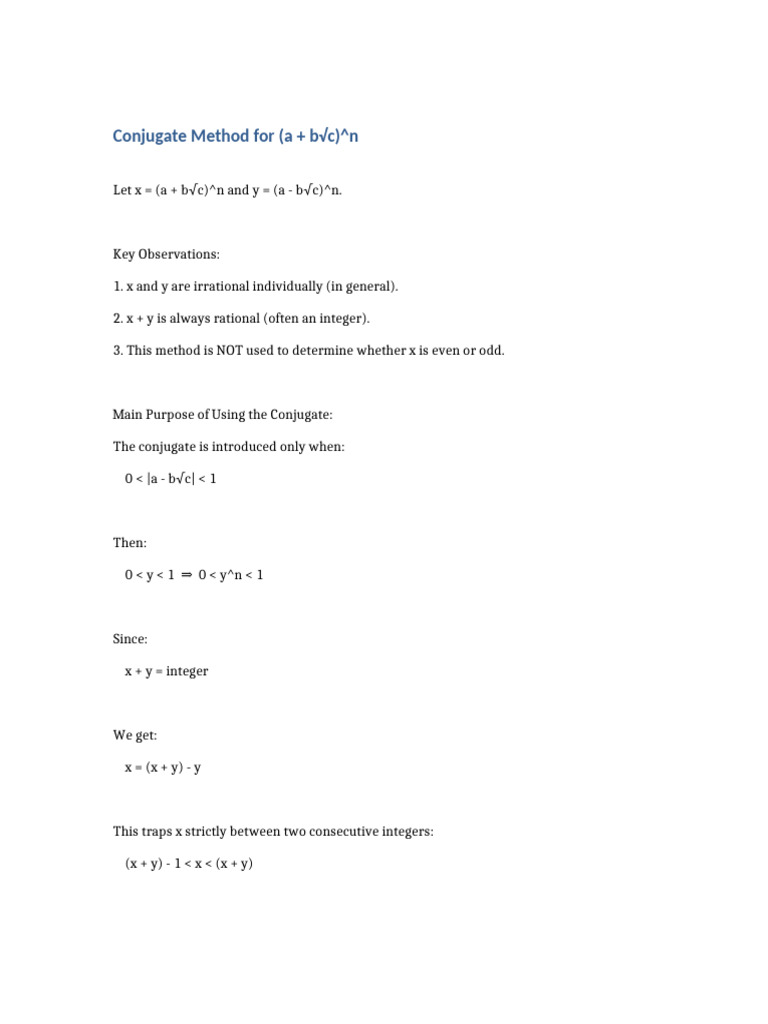 Conjugate Method Explanation | PDF