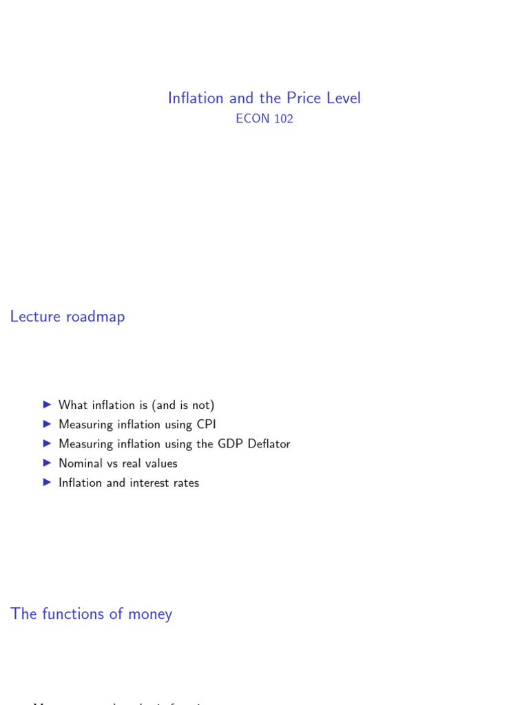 ECON 102 - Inflation and Money | PDF | Cost Of Living | Inflation