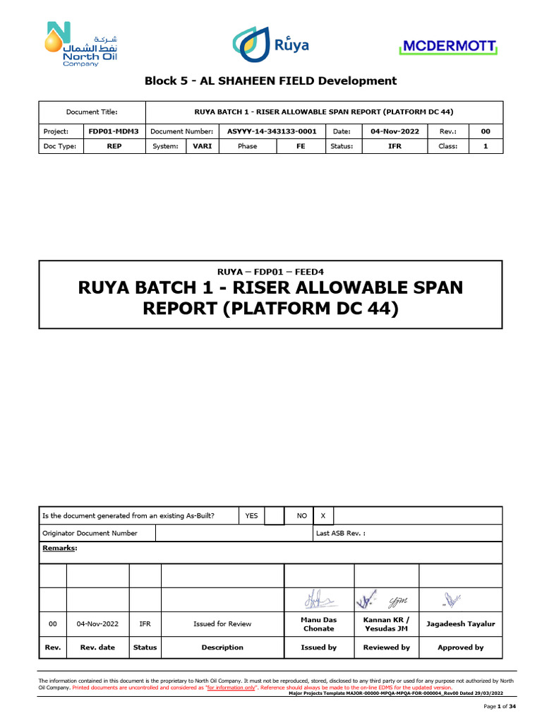 Riser Allowable Span-343133 | PDF | Petroleum Reservoir