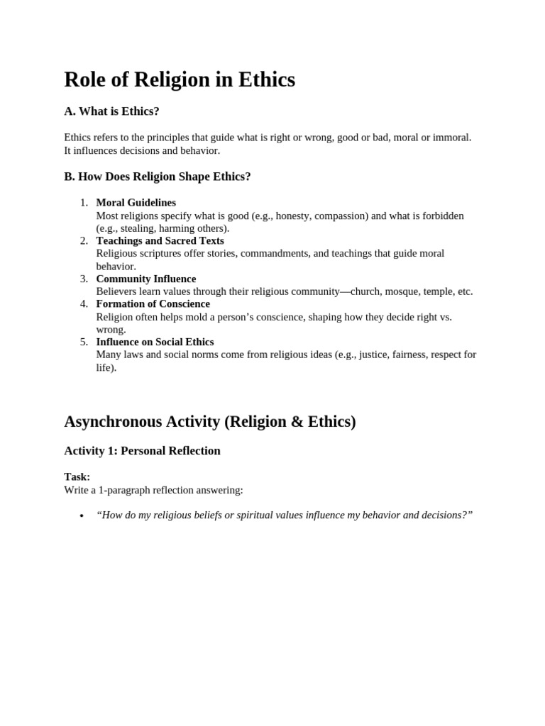 Role-of-Religion-in-Ethics | PDF | Value (Ethics) | Humanism