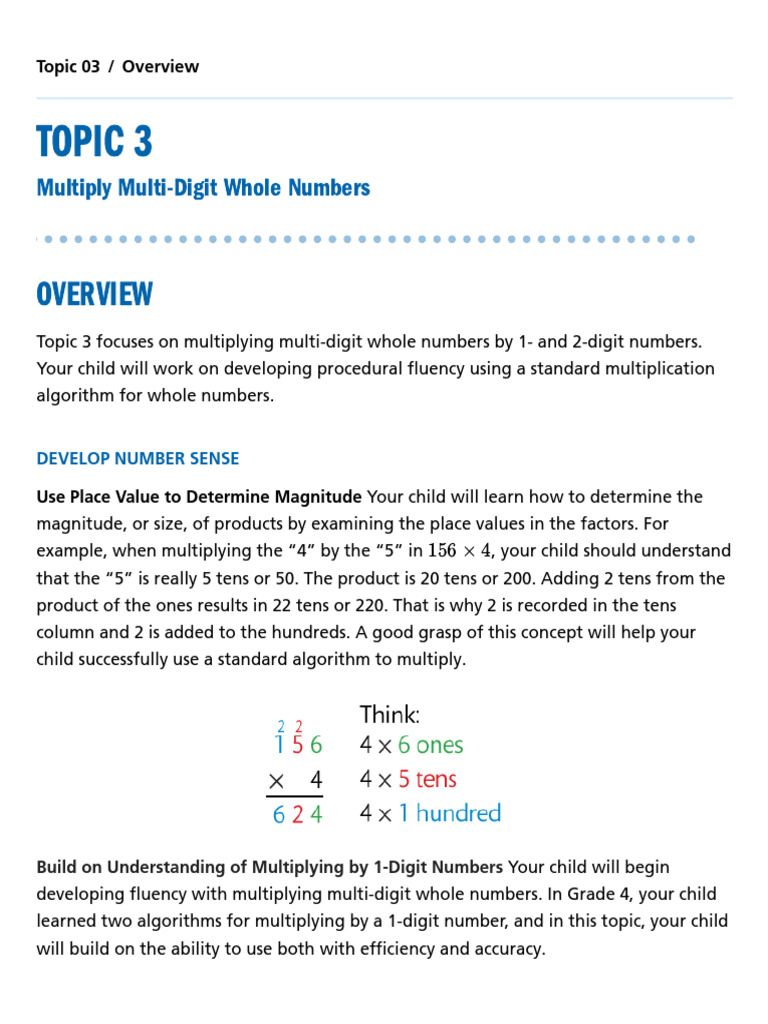 Printable - Topic 3 - Family Engagement - Accel | PDF | Multiplication ...